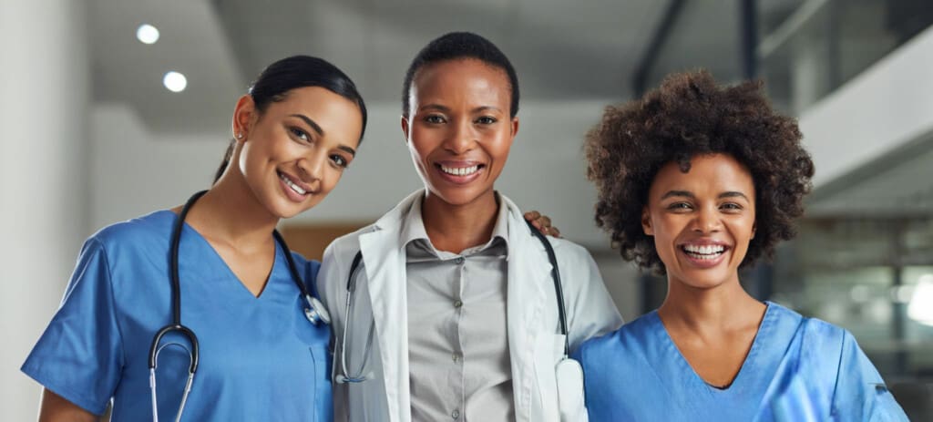 Three women in healthcare